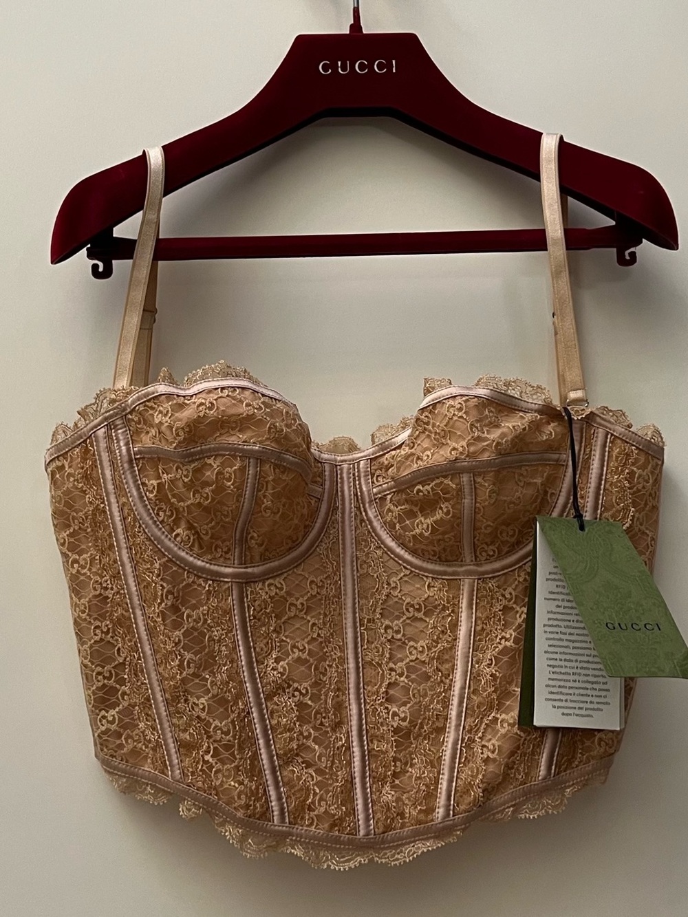 Gucci Nude Lace Corset Bustier Top